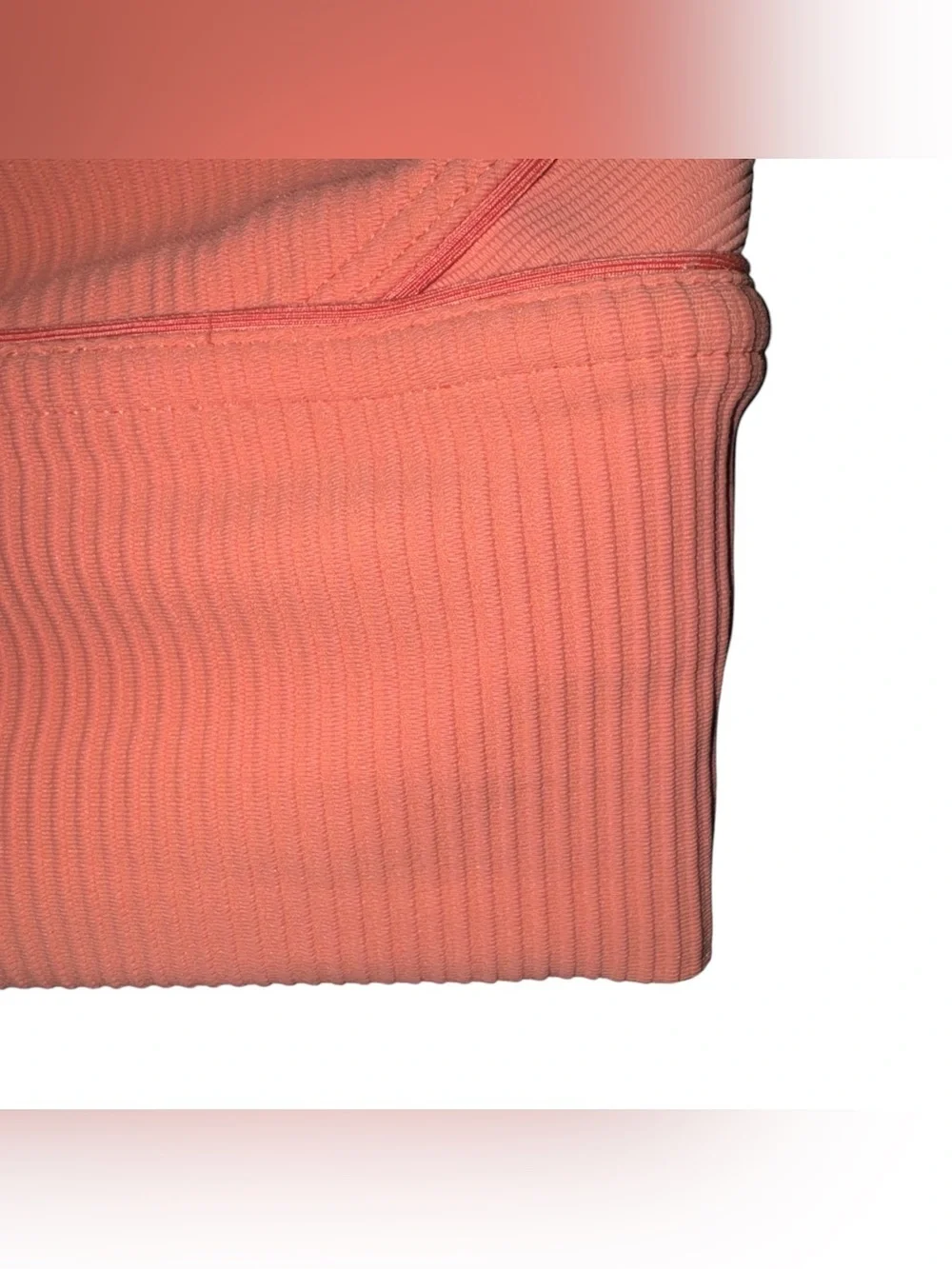 LULULEMON Energy Longline Bra Ribbed Luxtreme Orange Size 10
